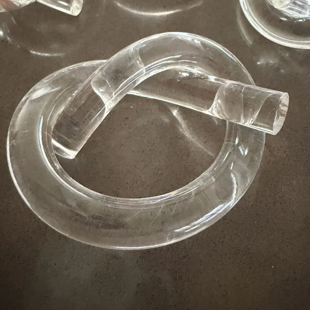 16 Vtg Dorothy Thorpe? Lucite Pretzel Napkin Rings Mid Century Modern MCM